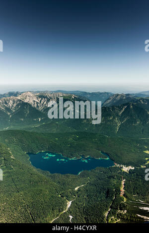 View to Lake Eibsee from the 'Zugspitze' Stock Photo