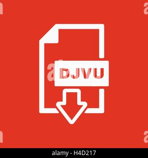 The DJVU icon. File format symbol. Flat Stock Vector