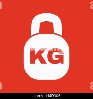 The kilogram icon. Kg and weight symbol. Flat Stock Vector