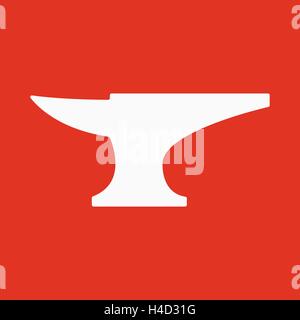 The anvil icon. Smith and forge, blacksmith symbol. Flat Stock Vector