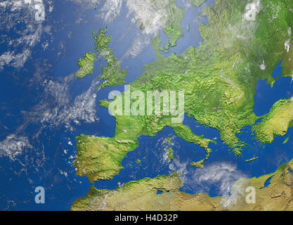 Shaded relief map of europe Stock Photo