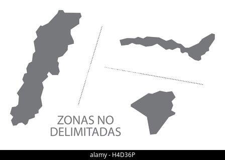 Zonas no delimitadas Ecuador Map grey Stock Vector