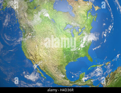 relief map of nord america Stock Photo