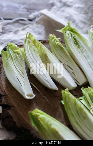 Slices of belgian endive Stock Photo