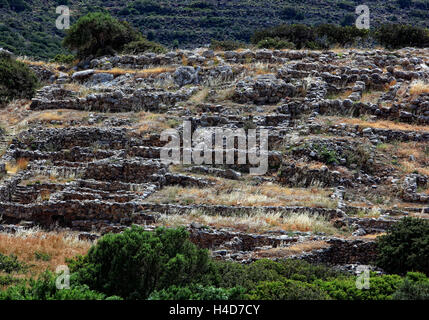 Crete, Gournia, small antique port from minoischer time, archaeological excavation site Stock Photo