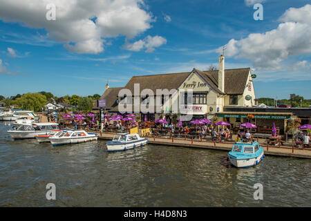 Ferry Inn on River Bure, Horning, Norfolk, England Stock Photo