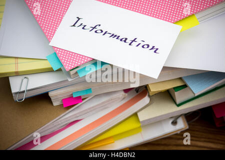 Information; The Pile of Business Documents on the Desk Stock Photo