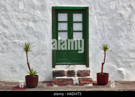 Facade detail, door in Teguise, Lanzarote, Canary islands, Spain Stock Photo