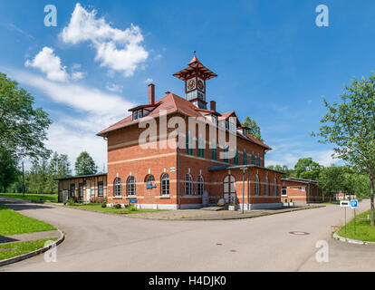 Germany, Baden-Wurttemberg, Münsingen-Auingen, old support, former post-office building, now warehouse museum Stock Photo