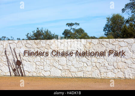 Entrnace to Flinders chase national park in the west of Kangaroo Island,South australia Stock Photo