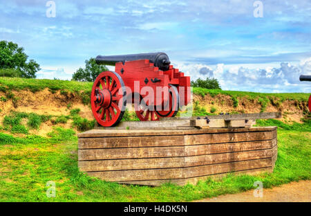 Old cannon at Kronborg Castle in Helsingor - Denmark Stock Photo
