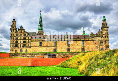 Kronborg Castle, known as Elsinore in the Tragedy of Hamlet - Helsingor, Denmark Stock Photo