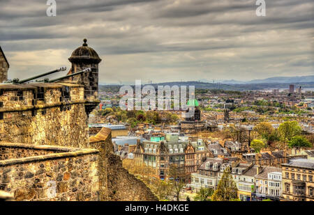View of Edinburgh from the Castle - Great Britain Stock Photo