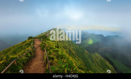 Lookout on Sete Cidades, Sao Miguel, the Azores, Portugal Stock Photo