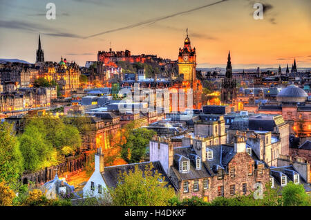 View of the city centre of Edinburgh - Scotland Stock Photo