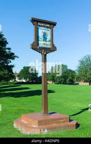 Elstow village sign in Bedfordshire UK Stock Photo