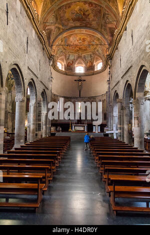 Albenga Cathedral of St Michael interior, Albenga, Province of Savona, Liguria, Italy Stock Photo