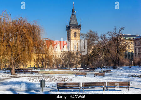 Karlovo namesti, New Town Hall, Charles Square, Prague, Czech Republic Stock Photo