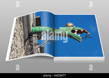 At the Town Hall of Tallinn are two gargoyles in the form of a dragon, Tallinn, Estonia, Baltic States, Europe Stock Photo