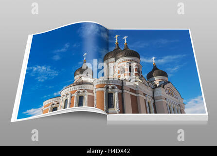 The Alexander Nevsky Cathedral is located on the cathedral hill in the upper town of Tallinn, Estonia, Baltic States, Europe Stock Photo