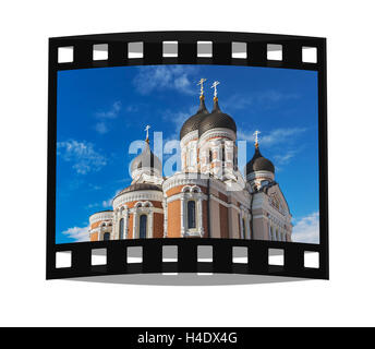 The Alexander Nevsky Cathedral is located on the cathedral hill in the upper town of Tallinn, Estonia, Baltic States, Europe Stock Photo