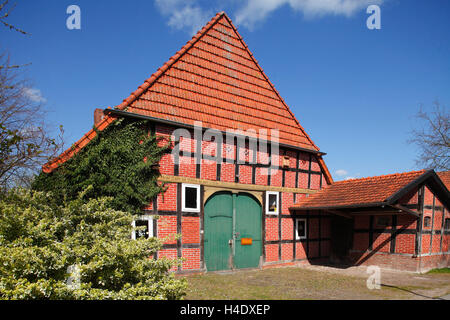 Germany Lower Saxony Fischerhude Half Timbered House With