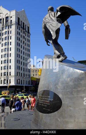 Adam Clayton Powell Jr.'s statue 'Higher Ground' in 125th Street,Harlem,New York City,USA Stock Photo