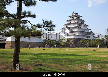 Japan, Fukushima Prefecture, Aizu-Wakamatsu, Tsuruga-jo castle Stock Photo