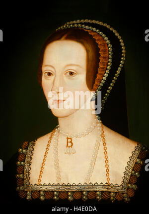 Anne Boleyn (1501-1536), portrait by an unknown artist c.1534 Stock Photo