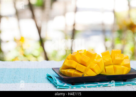 Fresh mango organic product Outdoor background Stock Photo