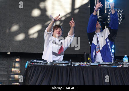 Louis the Child performs at Neon Desert Music Festival on May 28, 2016 in El Paso, Texas. Stock Photo