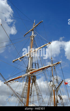 The mast of a tall sailing ship Stock Photo