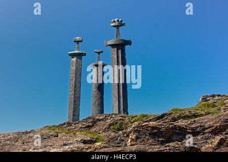 Sverd i fjell (swords in rock) monument, stavanger Stock Photo