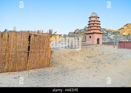The old Bedouin village in desert is the best place to enjoy the african architecture and exotic natural conditions, Egypt. Stock Photo
