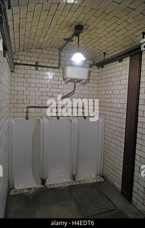 White Victorian porcelain urinals, Manchester John Rylands Library,England,UK Stock Photo