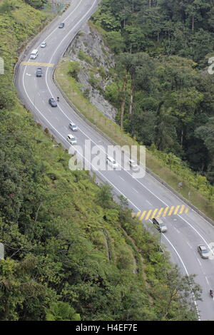 winding mountain road in Genting Highlands, Malaysia. Stock Photo