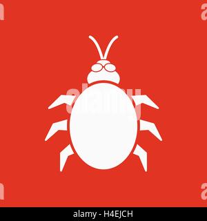 The beetle and bug icon. Acarid, insect, virus symbol. Flat Stock Vector