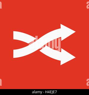 The intersecting arrows icon. Exchange and turn, cross symbol. Flat Stock Vector