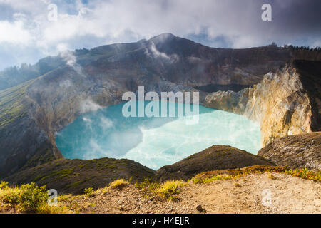 Lake in a volcano crater. Stock Photo