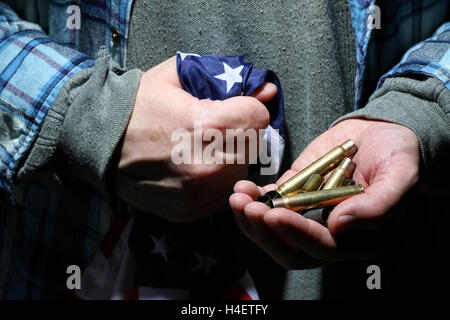 sleeves weapon in a hands Stock Photo