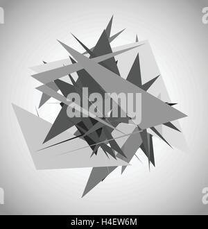 Abstract geometric art with random, unsettled edgy shapes Stock Vector
