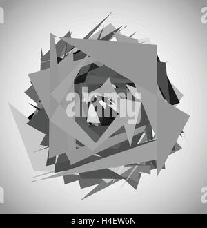 Abstract geometric art with random, unsettled edgy shapes Stock Vector