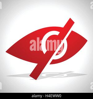 Eye sign, symbol with strikethrough line - Don't look, harmful to vision, no preview - no image concepts Stock Vector