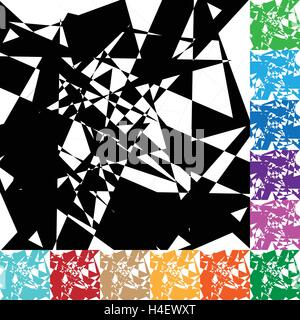 Edgy geometric vector texture / pattern in 12 color Stock Vector