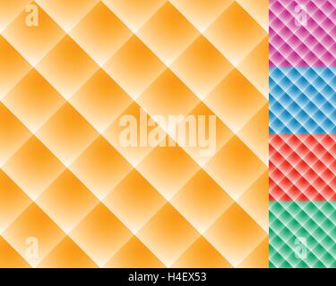 Upholstery like cellular background with shade on squares. Texture of uneven, irregular surface. Seamlessly repeatable. Stock Vector