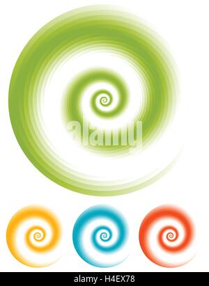 Radial circles abstract background. Spiral, vortex geometric pattern Stock Vector