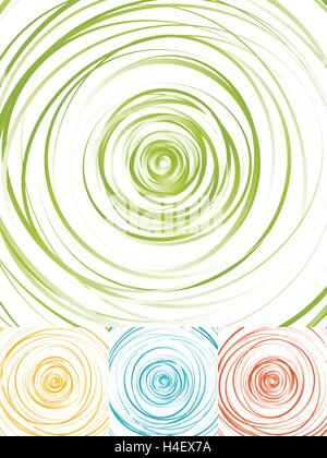 Radial circles abstract background. Spiral, vortex geometric pattern Stock Vector