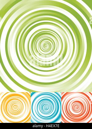 Radial circles abstract background. Spiral, vortex geometric pattern Stock Vector