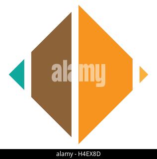 Segmented square icon, logo shape. Square cut in fourth Stock Vector ...