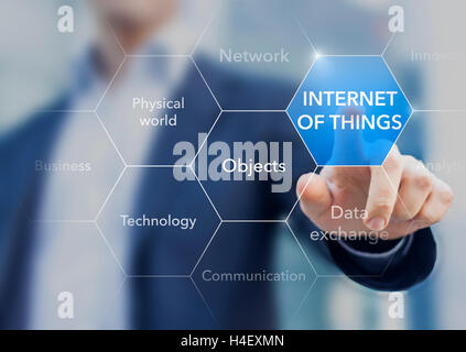 Consultant presentation about internet of things and connected objects Stock Photo